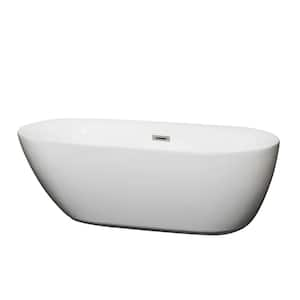 Melissa 5.42 ft. Center Drain Soaking Tub in White