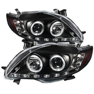Toyota Corolla 09-10 Projector Headlights - LED Halo - DRL - Black - High H1 (Included) - Low H1 (Included)