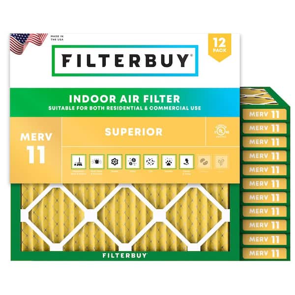 25 in. x 25 in. x 1 in. MERV 11 (FPR 7) Allergen Defense Pleated HVAC AC Furnace Air Filters Replacement (12-Pack)