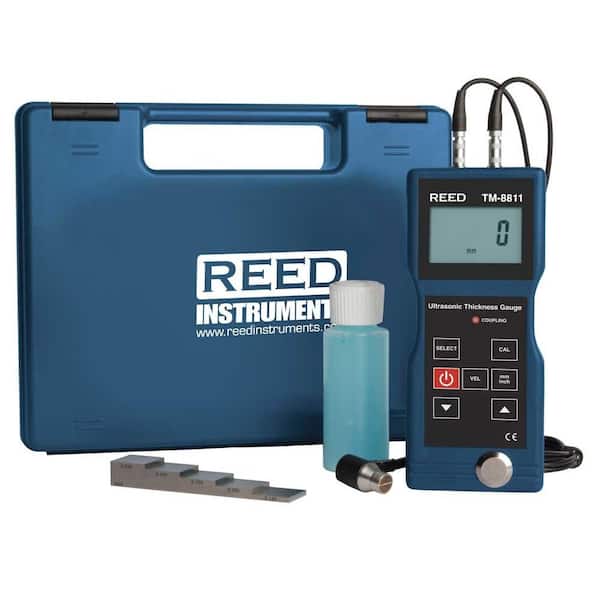 REED Instruments Ultrasonic Thickness Gauge with 5-Step Calibration Block