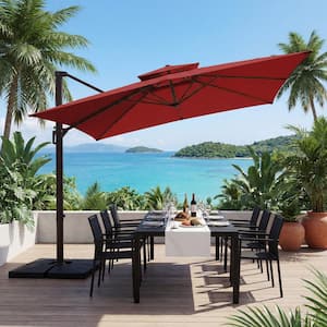 12 foot patio umbrella GRAND Patio 11FT Cantilever Patio Umbrella with Base
