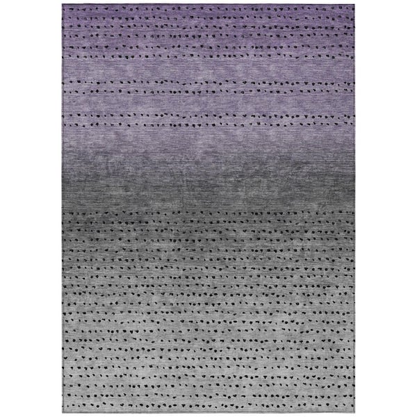 Chantille Machine Washable Indoor/Outdoor Abstract ACN2009 Purple 8 ft. x 10 ft. Area Rug