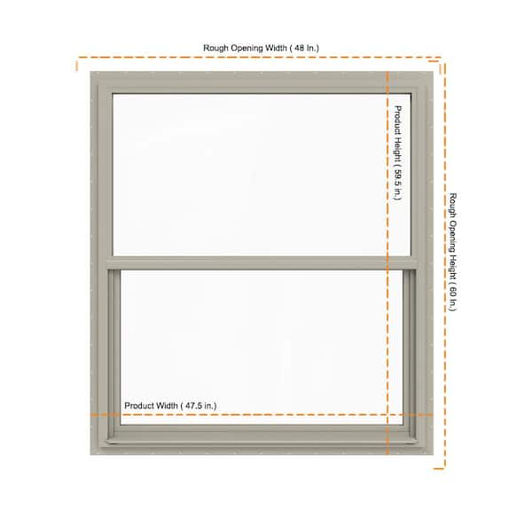 JELD-WEN 48 in. x 60 in. V-4500 Series Desert Sand Single