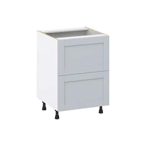 Cumberland Light Gray Shaker Assembled Base Kitchen Cabinet with 2 Drawers (24 in. W x 34.5 in. H x 24 in. D)
