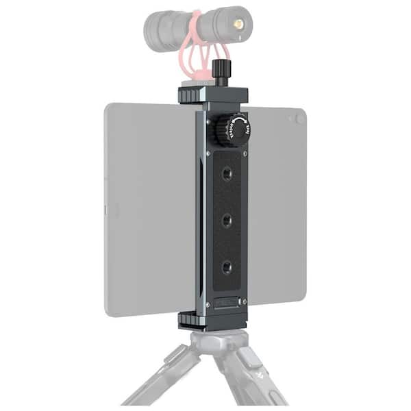 Lukyamzn Universal Tablet Tripod Mount Adapter with 1/4 Screw and Cold Shoe for 4.7-12.9 Devices Aluminum Holder