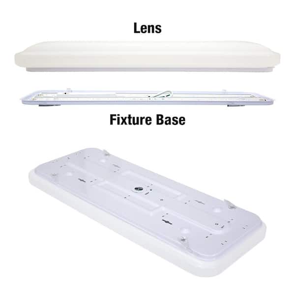 Commercial Electric 8-Pack 24 in. x 10 in. Classic White LED Flush