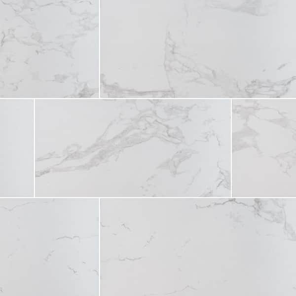 MSI Pavia Carrara 12 in. x 24 in. Matte Porcelain Stone Look Floor and Wall Tile (32 cases/512 sq. ft./Pallet)