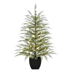 4 ft. Pre-Lit Mountain Cedar Artificial Christmas Tree