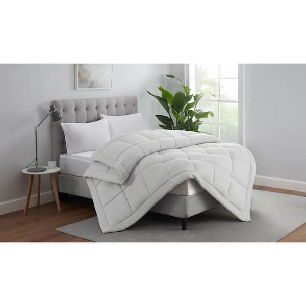 Serta Comfort Sure Rest Grey King Down Alternative Comforter