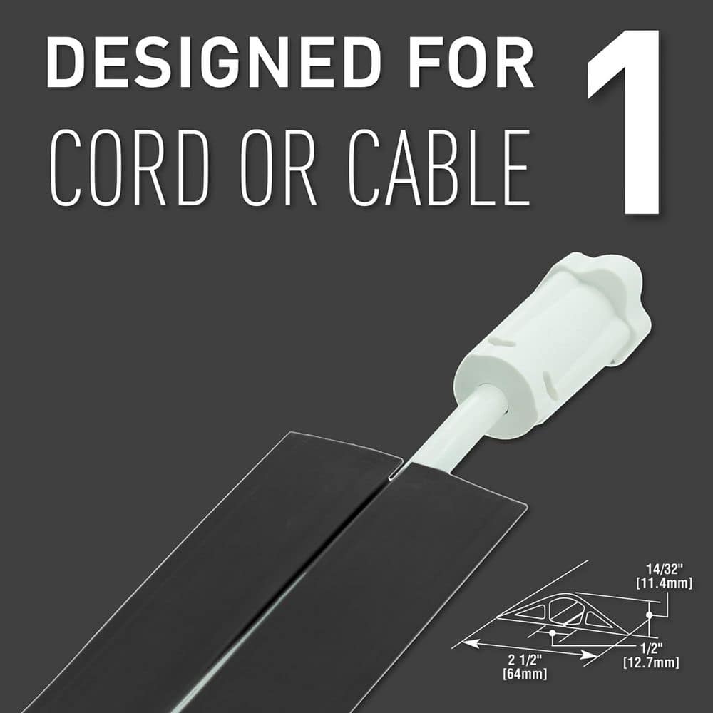5ft Black Low Profile Overfloor Cord Protector