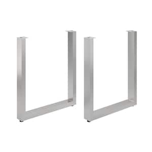 28 in. (710 mm) Stainless Steel U-Shaped Table Legs with Leveling Glide (2-Pack)
