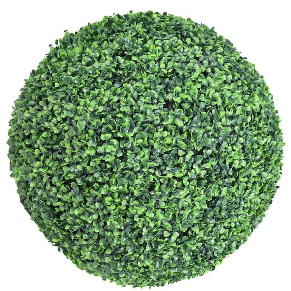 LHY 20 in. 2-Pieces 4-Layer Leaves Artificial Boxwood Ball Topiary Plant Ball UV-Proof Greenery Ball Indoor Outdoor Decor