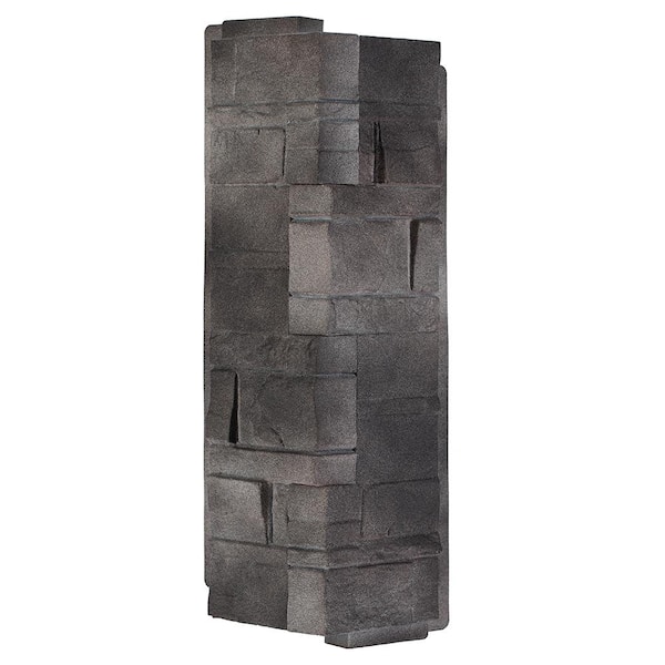 Novik NovikStone Dry Stack Stone Corner (5.9 in. x 16 in.) Stone Siding Corner in Lava (5 Per Box, 6.3 lin. ft.)