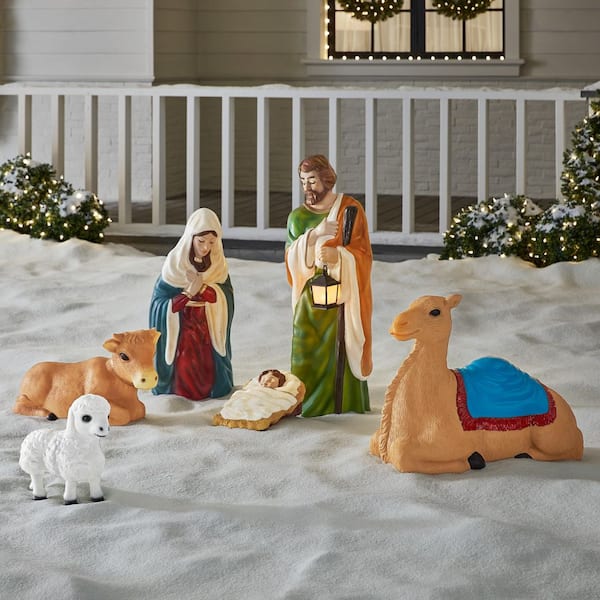 6-Piece LED Nativity Scene Holiday Yard Decoration