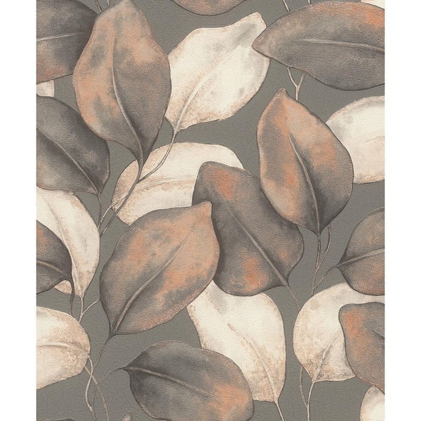 A-Street Prints Evanthe Charcoal Grey Vine Wallpaper Sample 4202 ...