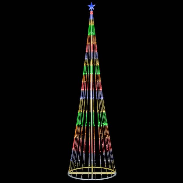 Kringle Traditions 144 in. Christmas Multi-Color LED Animated Lightshow Cone Tree with 442 Lights and Star Topper