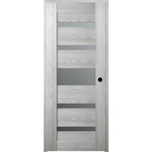 36 in. x 80 in. Vona 07-05 Left-Handed 5-Lite Frosted Glass Solid Core Ribeira Ash Wood Single Prehung Interior Door