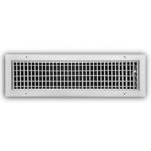 24 in. x 6 in. 1-Way Steel Adjustable Wall/Ceiling Register in White