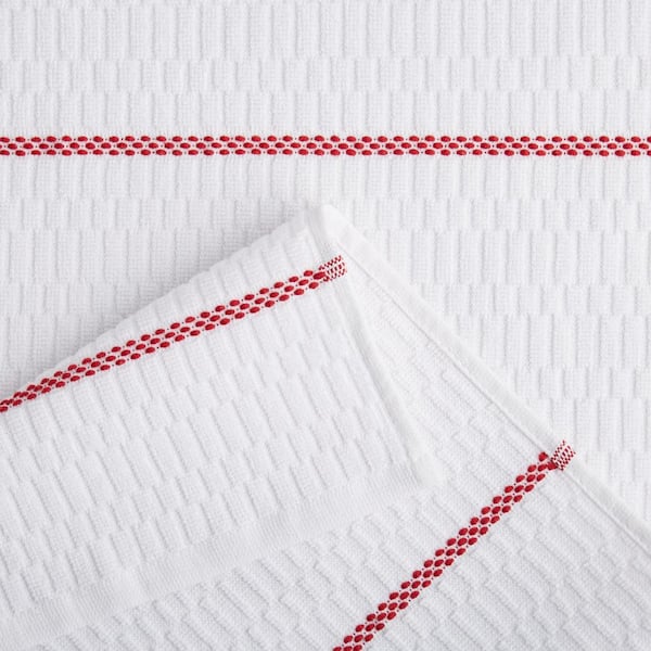 Clorox Antimicrobial Dish Cloth Set, White/Red, 6 Piece