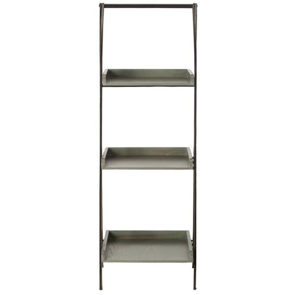 Safavieh Ella Leaning Etagere 3-Shelf in Black Iron/Ash Grey