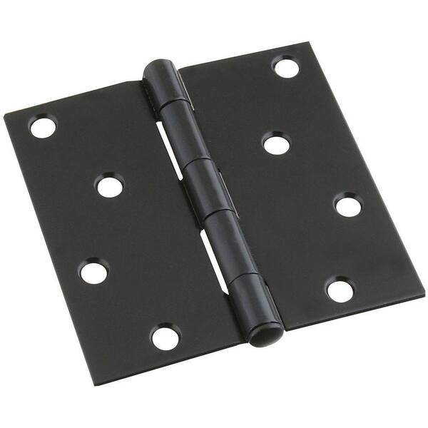 Stanley-National Hardware 4 in. Black Door Hinge