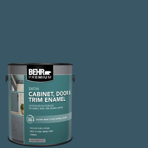 BEHR PREMIUM 1 gal. #S460-7 Deep Breath Satin Enamel Interior/Exterior Cabinet, Door & Trim Paint