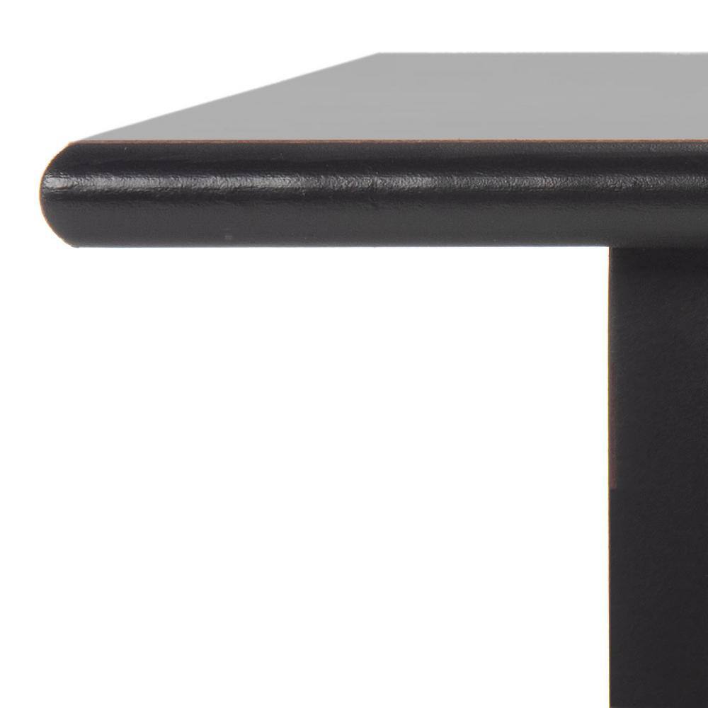 Distressed Black Pine Wood Rectangular Coffee Table with Storage