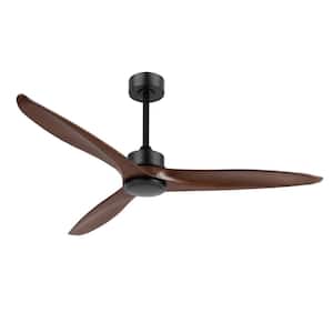 52 in. Indoor Black Propeller Ceiling Fan with Remote Control