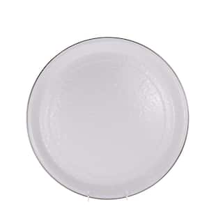 Solid White 15.5 in. Enamelware Serving Tray