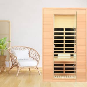 Moray 1-2 Person Indoor Hemlock infrared Sauna with 5 Far-infrared Carbon Crystal Heaters