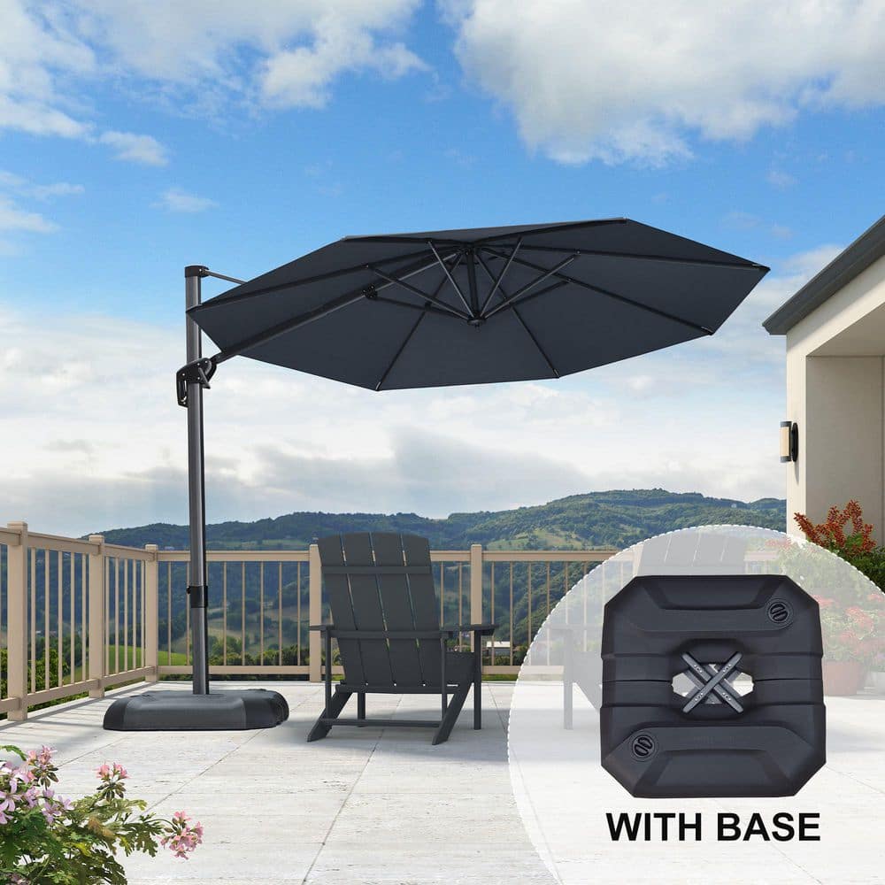 living accents s0um386pal octagon patio umbrella 11' Offset Brown Frame Beige Canopy Imported. PURPLE LEAF 13 ft. Octagon