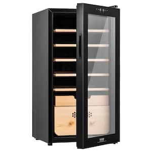 Electric Cigar Humidor 82 L 33.5 in. H x 16.9 in. W Cigar Cabinet Wood Cooling Heating Humidity Control 6-Layer Black