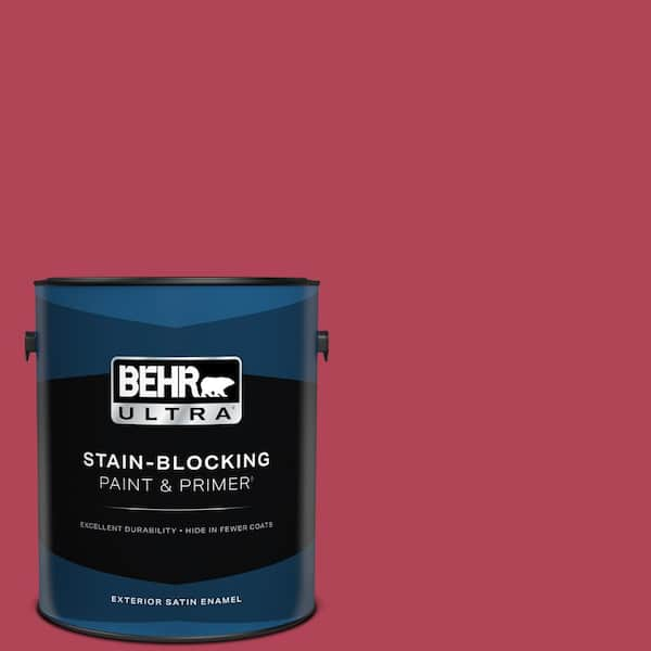 BEHR ULTRA 1 gal. #130B-7 Cherry Wine Satin Enamel Exterior Paint & Primer