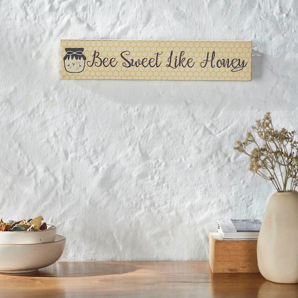 Buzzy Bees 3 in. x 14 in. Bee Sweet Like Honey MDF Wall Art