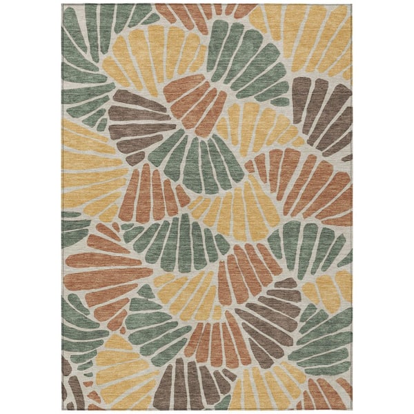 Chantille Machine Washable Indoor/Outdoor Abstract ACN2384 Basil 5 ft. x 7 ft. 6 in. Area Rug
