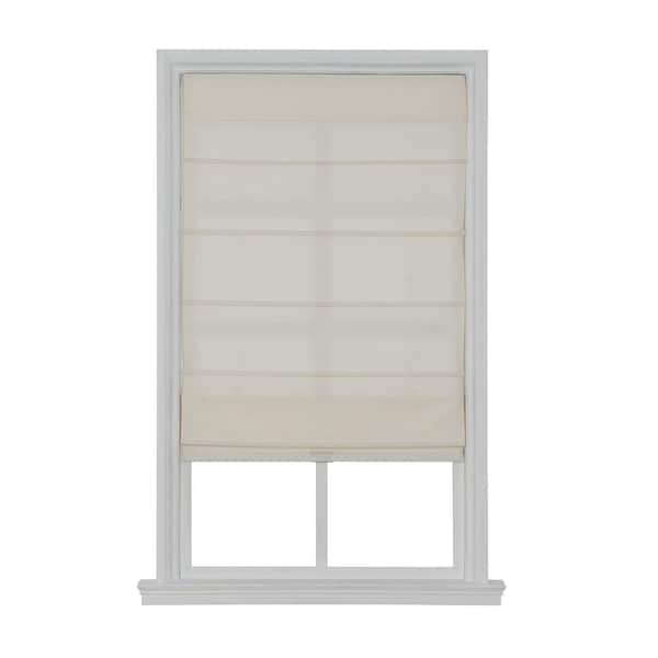 Home Decorators Collection Cordless Light Filtering Fabric Roman Shade 35X64 Ivory
