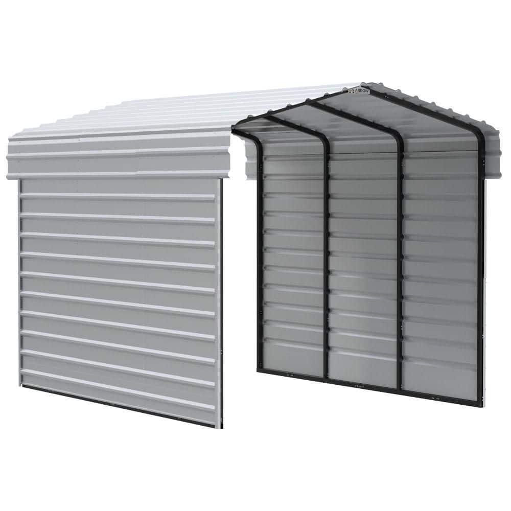 ARROW 10 ft. W x 15 ft. D x 9 ft. H Eggshell Galvanized Steel Carport with 2-Side Wall Kits (CPH101509ECL2)