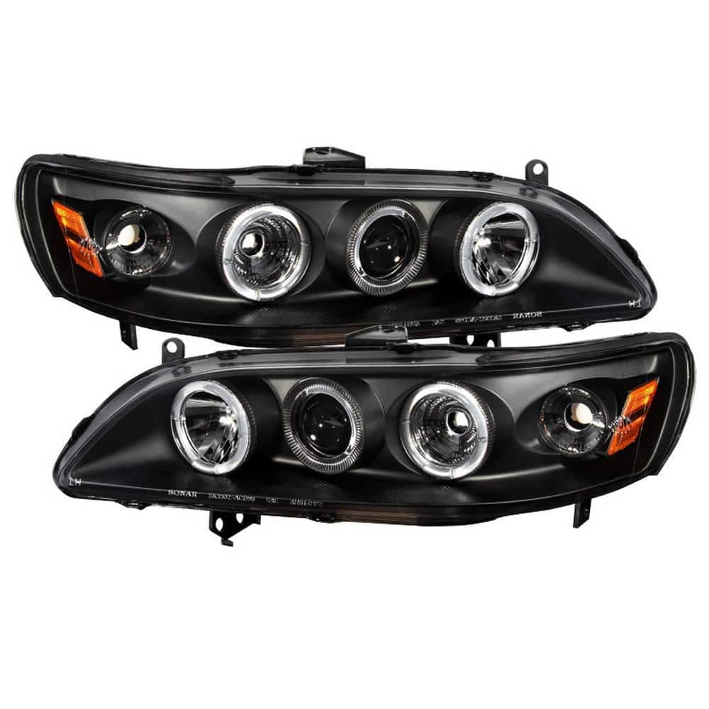 Honda Accord 98-02 1PC Projector Headlights - LED Halo - Amber Reflector - Black price history on PriceWatchPro