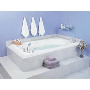 Alydar I 60 in. Acrylic Reversible Drain Rectangular Drop-In Air Bath Tub in Biscuit
