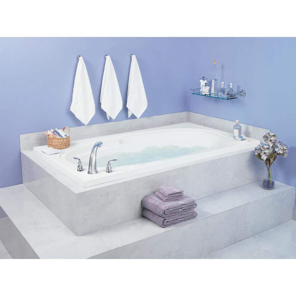 Alydar I 60 in. Acrylic Reversible Drain Rectangular Drop-In Air Bath Tub 