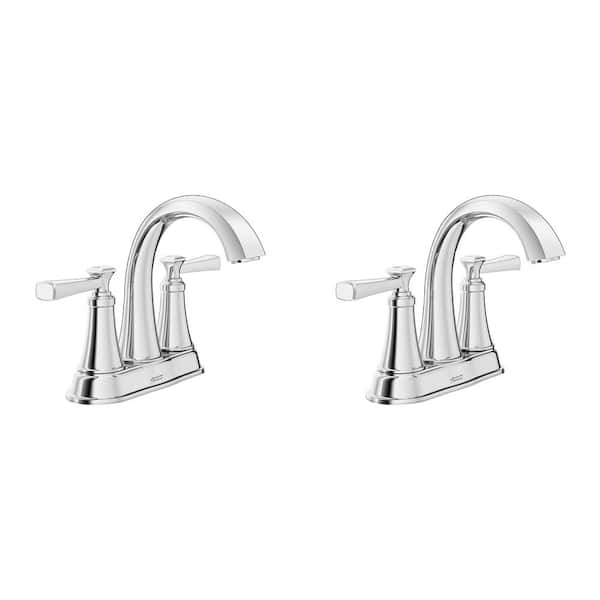 American Standard Rumson 4 in. Centerset Double Handle Bathroom Faucet in Polished Chrome (2-pack)