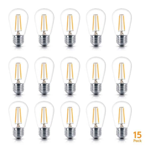 Brightech 1-Watt S14 Dimmable E26 LED Vintage Edison Light Bulb 2700K (15-Pack)