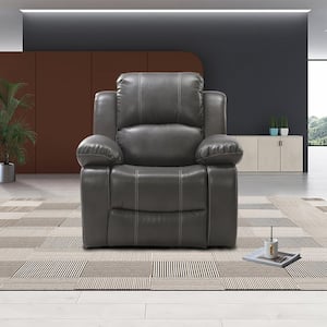 Gray Polyester 1-Seater Manual Motion Recliner
