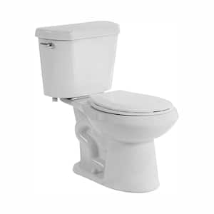2-Piece 1.28 GPF High Efficiency Single Flush Elongated Toilet in White, Seat Included (9-Pack)