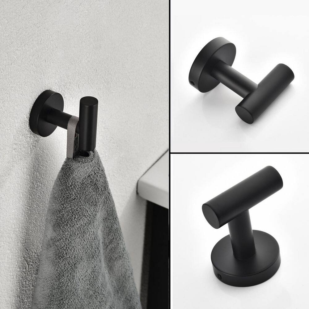 Matte Black Stainless Steel 3-Piece Bathroom Hardware Set