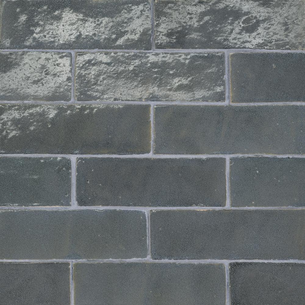 Charcoal Glossy Ceramic Rectangle Shower Tile 2x6