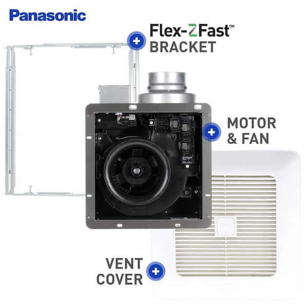 WhisperGreen Select Pick-A-Flow 50/80 or 110 CFM Quiet Exhaust Fan, Flex-Z  Fast bracket + dual 4 or 6 in. duct adapter