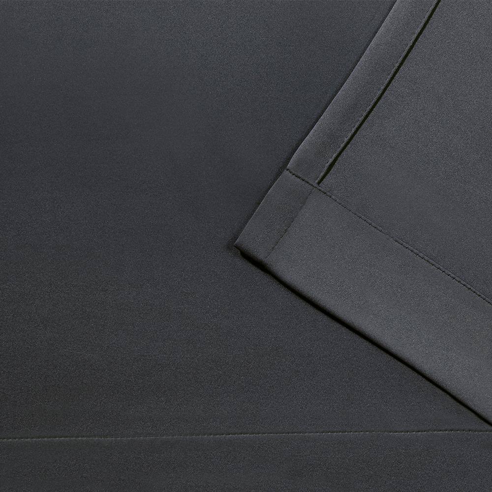 Charcoal Blackout Pinch Pleat Linen-Blend Curtain Panels