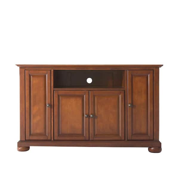 CROSLEY FURNITURE Alexandria 48 in. Cherry Wood TV Stand Fits TVs Up to 50 in. with Storage Doors
