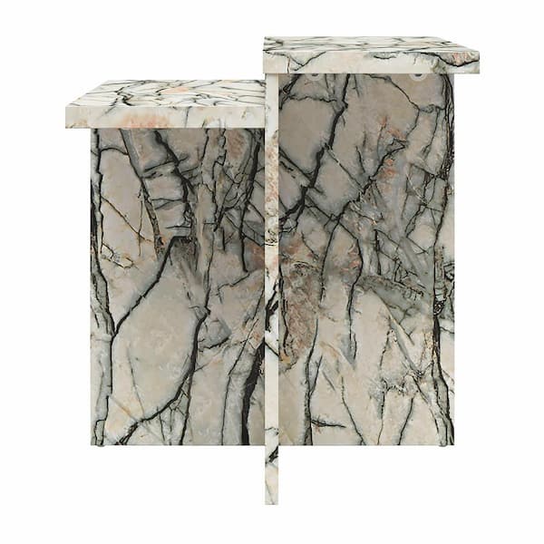 CosmoLiving by Cosmopolitan Brielle Accent Table, Onyx Marble